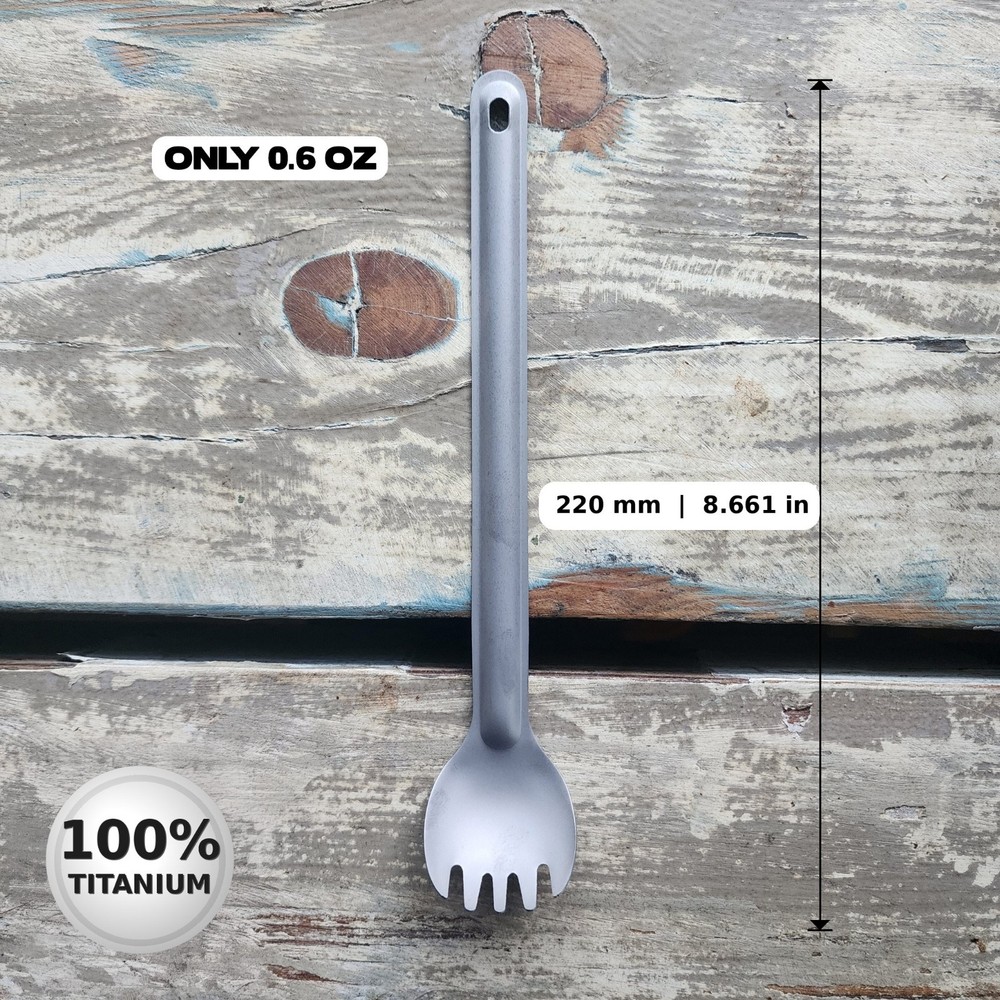 New Ultra Light Titanium Long Handle Spork