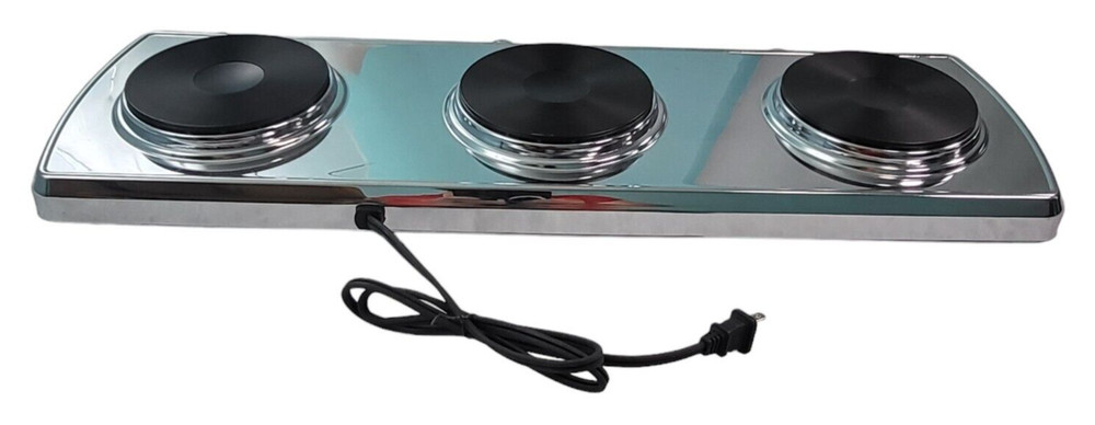 Cuisine Command Performance Triple Electric Burner MK-367 Working Silver