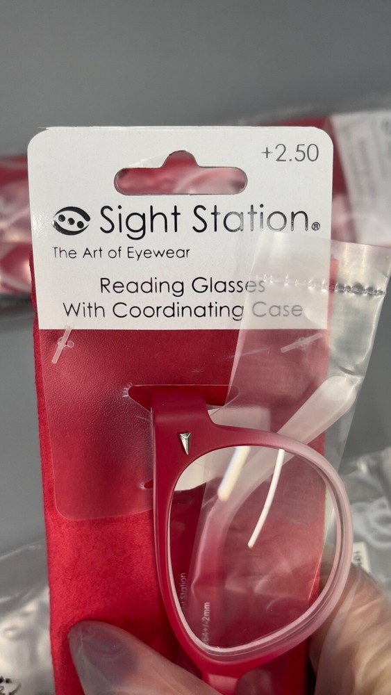 Sight Station Reading Eyeglasses +2.5 with Coordinating Case Optical 2PK