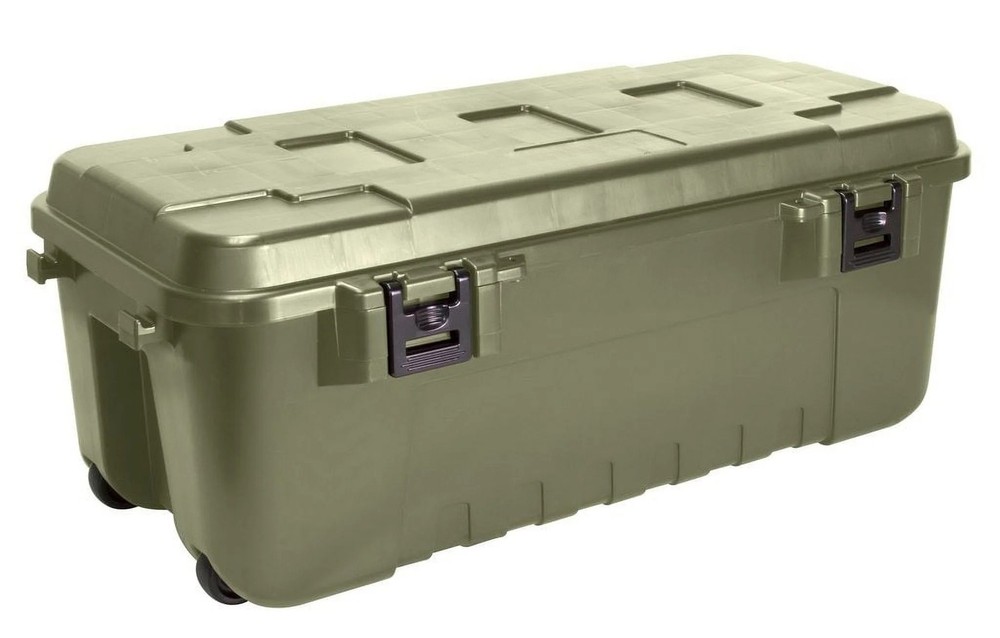 Storage Trunk with Wheels, Large, 108-Quart Lockable Storage Box