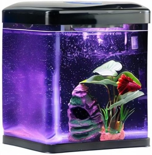 Self Cleaning Betta Fish Tank Kit with LED Light-