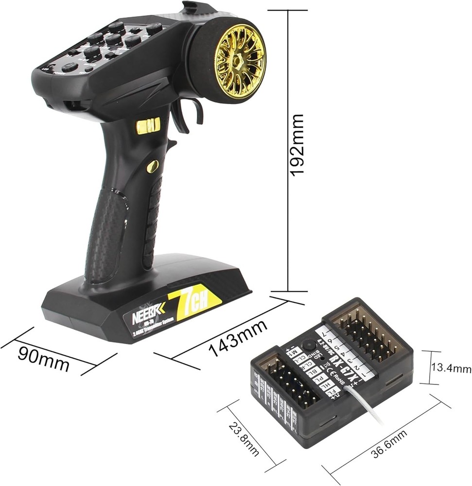NEEBRC 7 Channels RC Transmitter with Receiver Built-in Light Control System ...