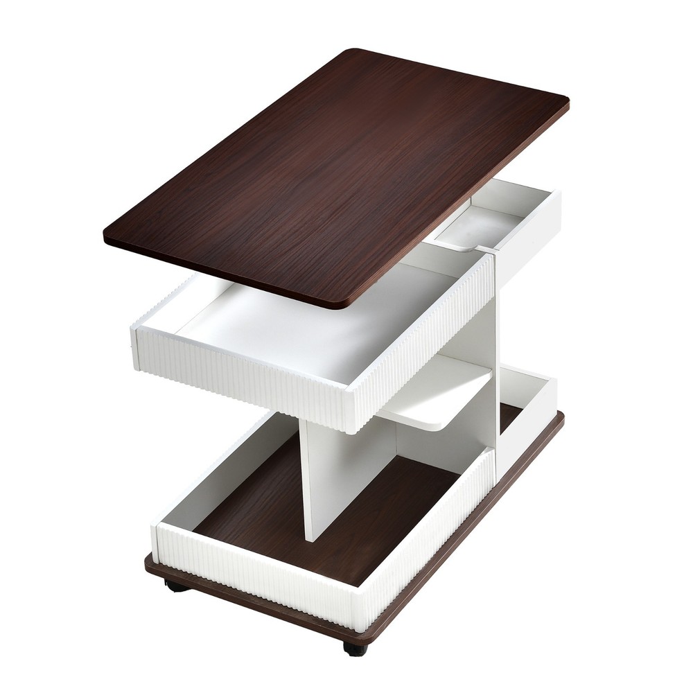 Modern multi-functional adjustable coffee table, wheels and height-adjustable