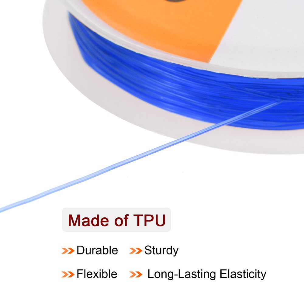 5pcs 0.5mm Elastic String Craft DIY Making Stretchy Cord Thread TPU, Blue