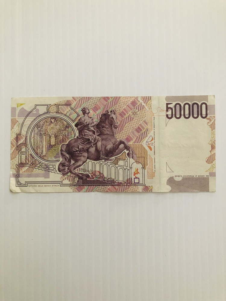 Italy 50000 Lire 1992 P-116 Solid Clean Note