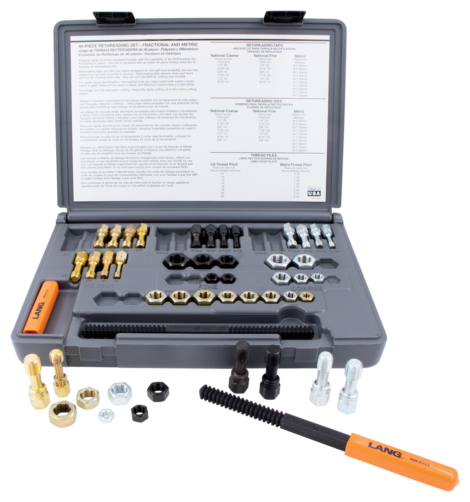Thread Restorer/ Chaser Kit SAE Metric Rusty Bolt/ Nut Cleaning Rethreading Tool