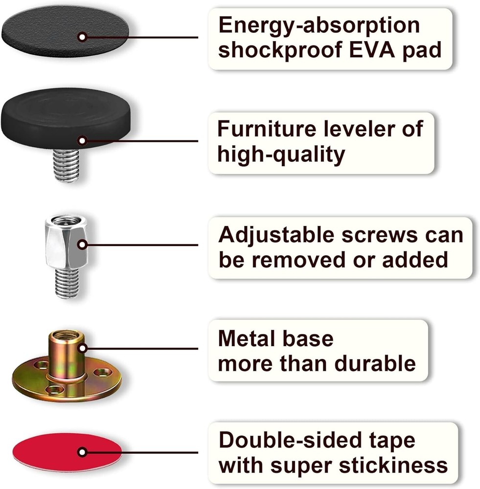 Adjustable Threaded Bed Frame Stabilizer - Stop Shaking & Enhance Sleep Quality
