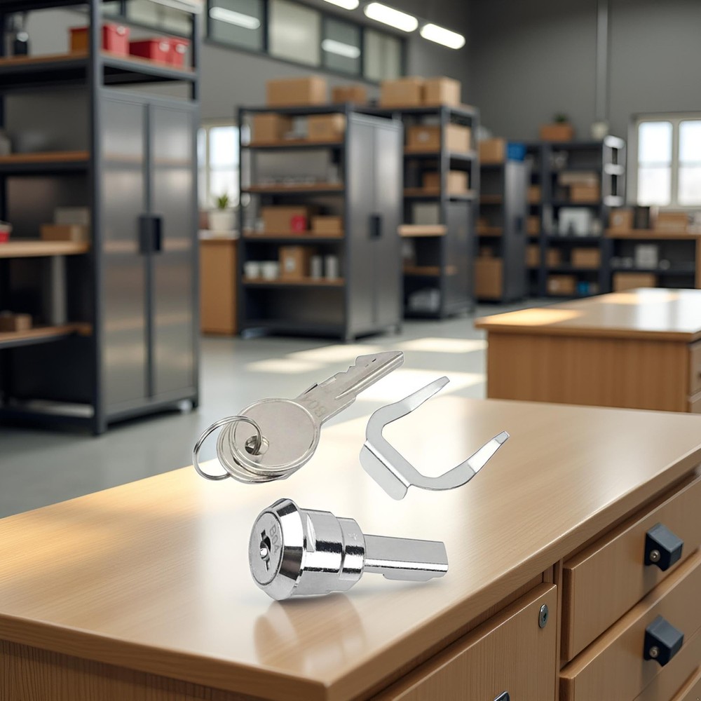 Silver Universal Toolbox Lock, Iron Cabinet Insert Linkage