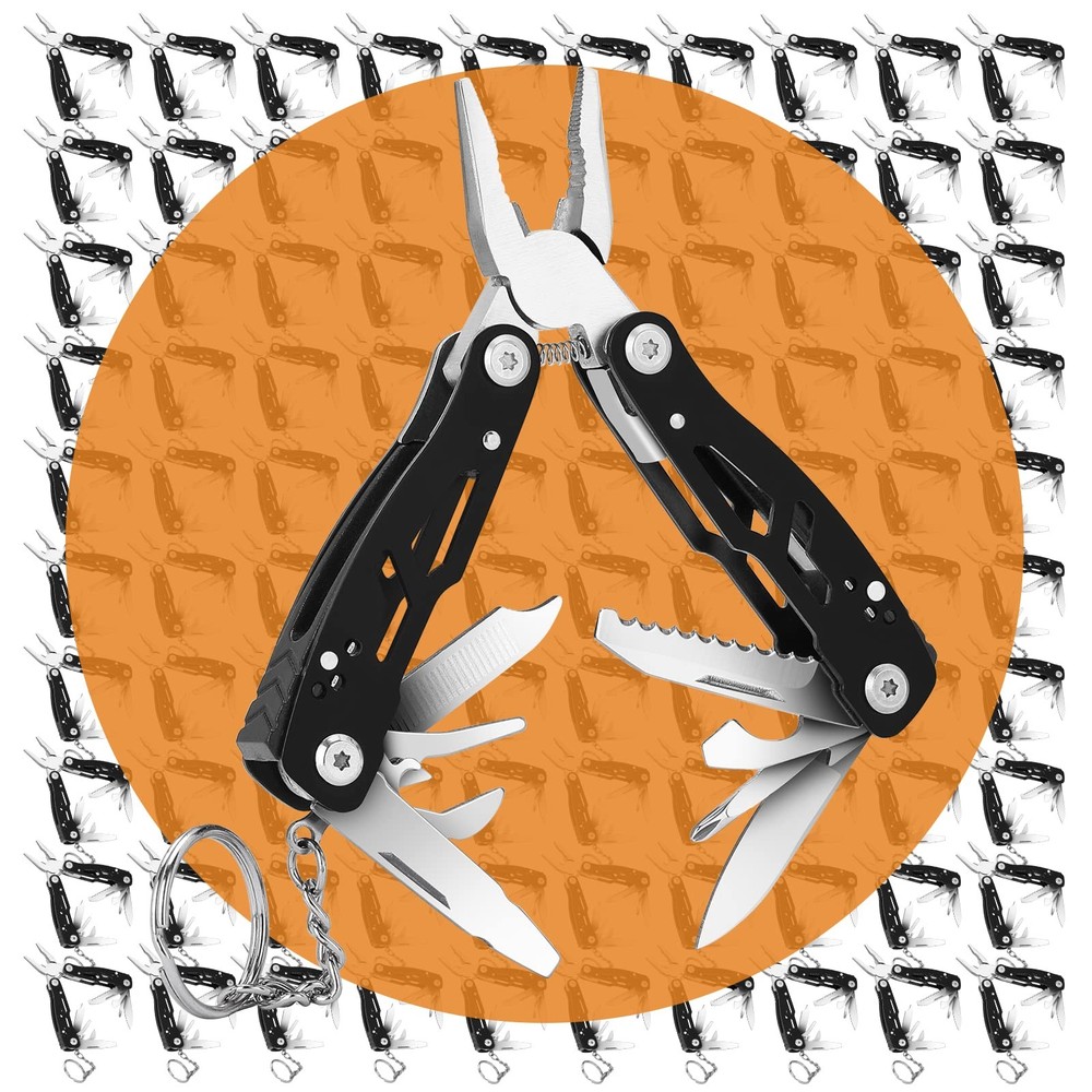 2PCS Mini Multitool Pliers 15 in 1, Handmade Multi Tool Plier, Premium Keycha...