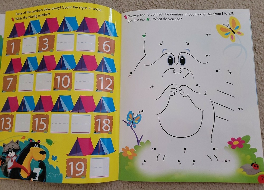 2 PK - K Learning Educational Wipe-Off Books 'Counting 0-31' & 'Everyday Math'