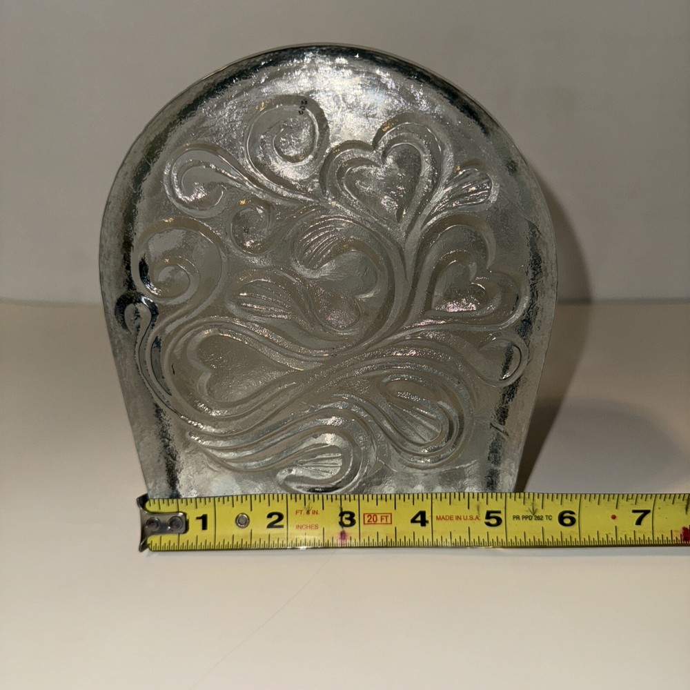 Blenko Glass Twisted Hearts Clear Block.