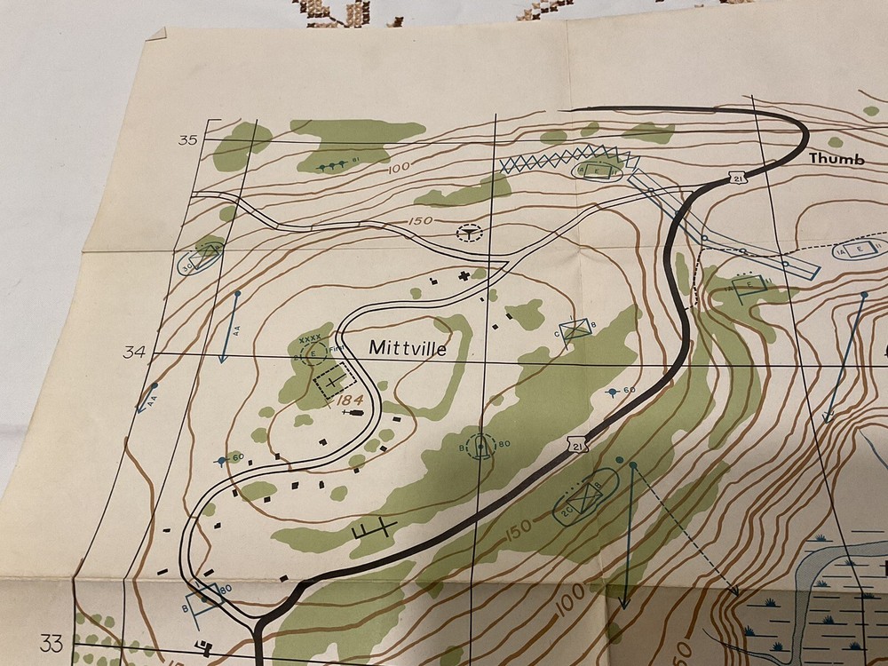 ORIGINAL WWII US SOLDIER 1942 DATED STATESIDE COMBAT INFANTRY TRAINING MAP