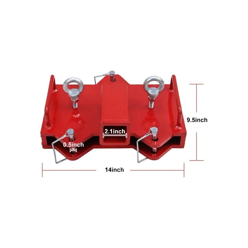 Insert 2" Forklift Hitch Receiver Pallet Forks Trailer Towing Adapter'