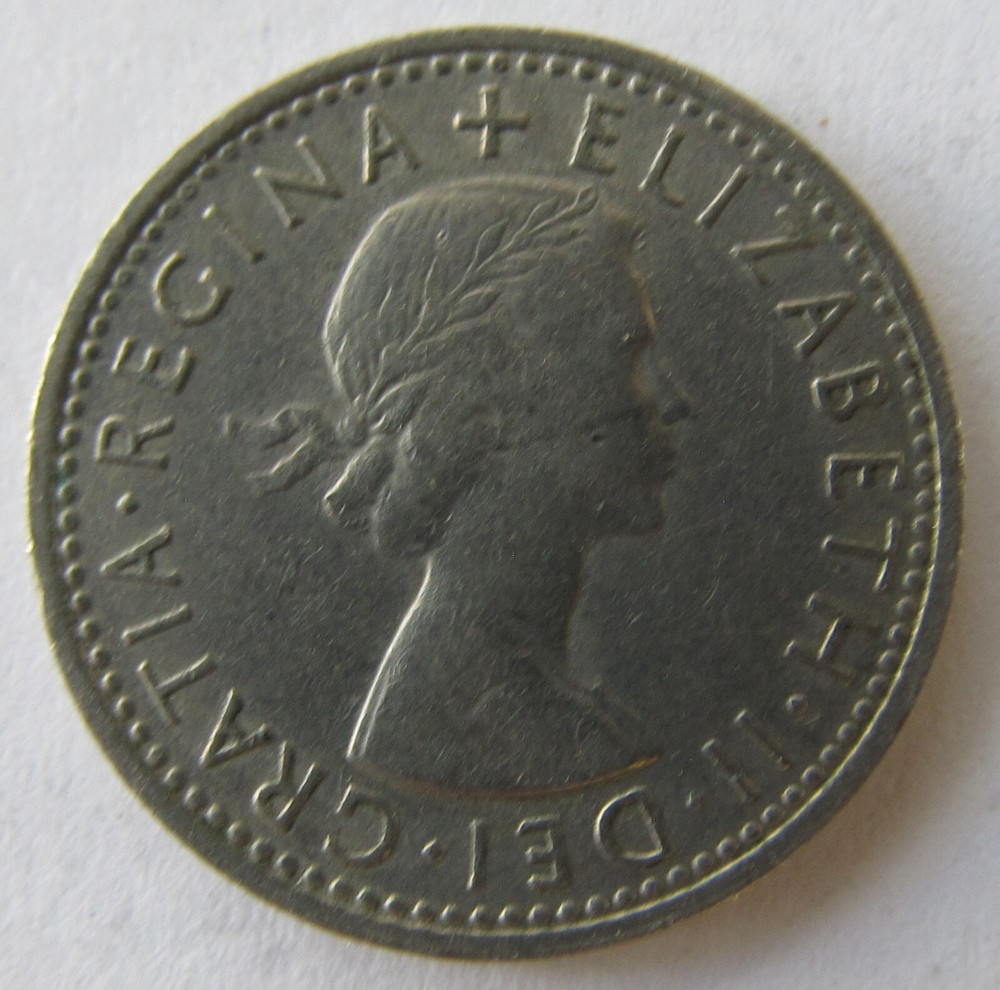 1966 Great Britain 6 Pence KM# 903, Elizabeth II