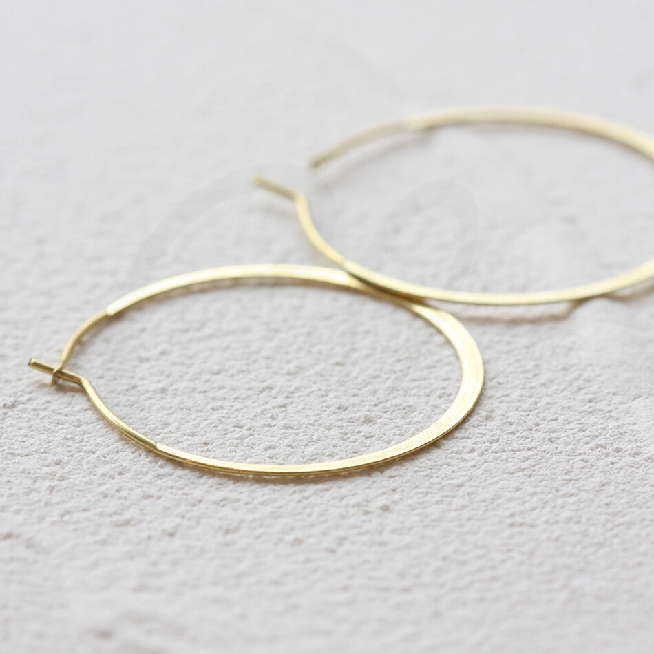 Solid Brass Hammered Earring Finding - Earring Wire - 32mm (4555C)