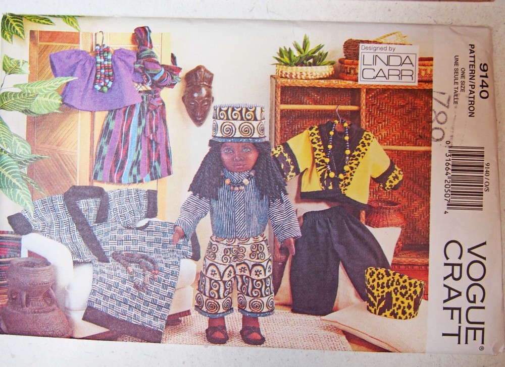 Doll Uncut Sewing Patterns Ethnic African Caftan Vogue