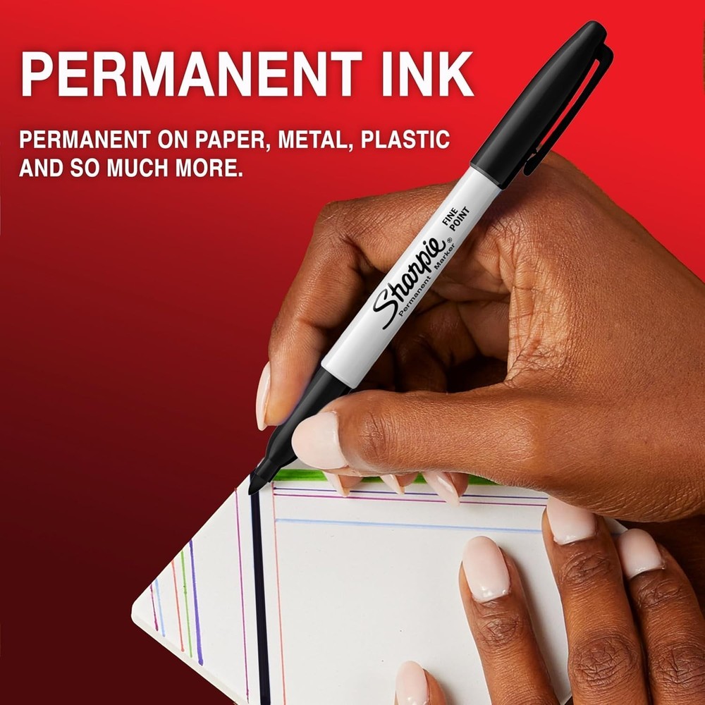 Black Permanent Marker - Versatile Fine Point for Bold, Lasting Marks