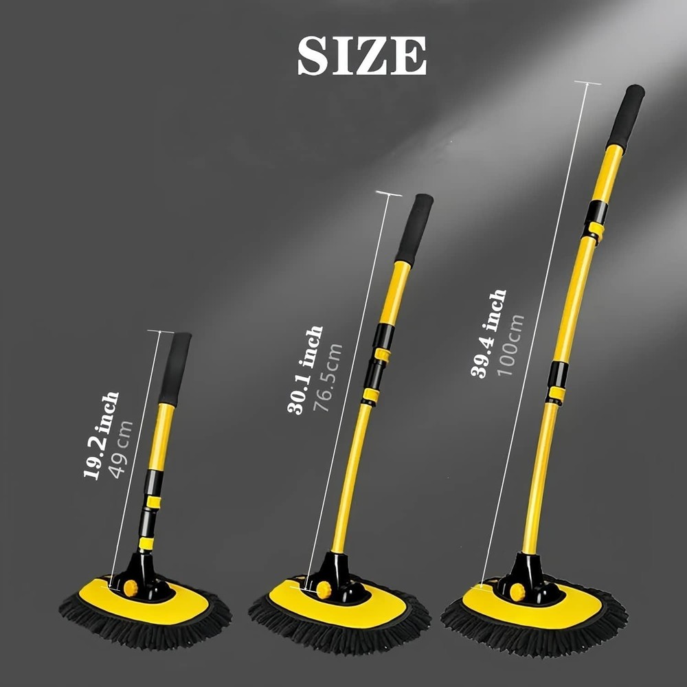 Long Handle Car Wash Mop Set with Microfiber Mitt for Scratch-Free Shine