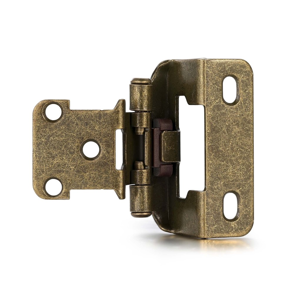 Vallecloud 4 Pack (2 Pair) Antique Brass Cabinet Hinges for