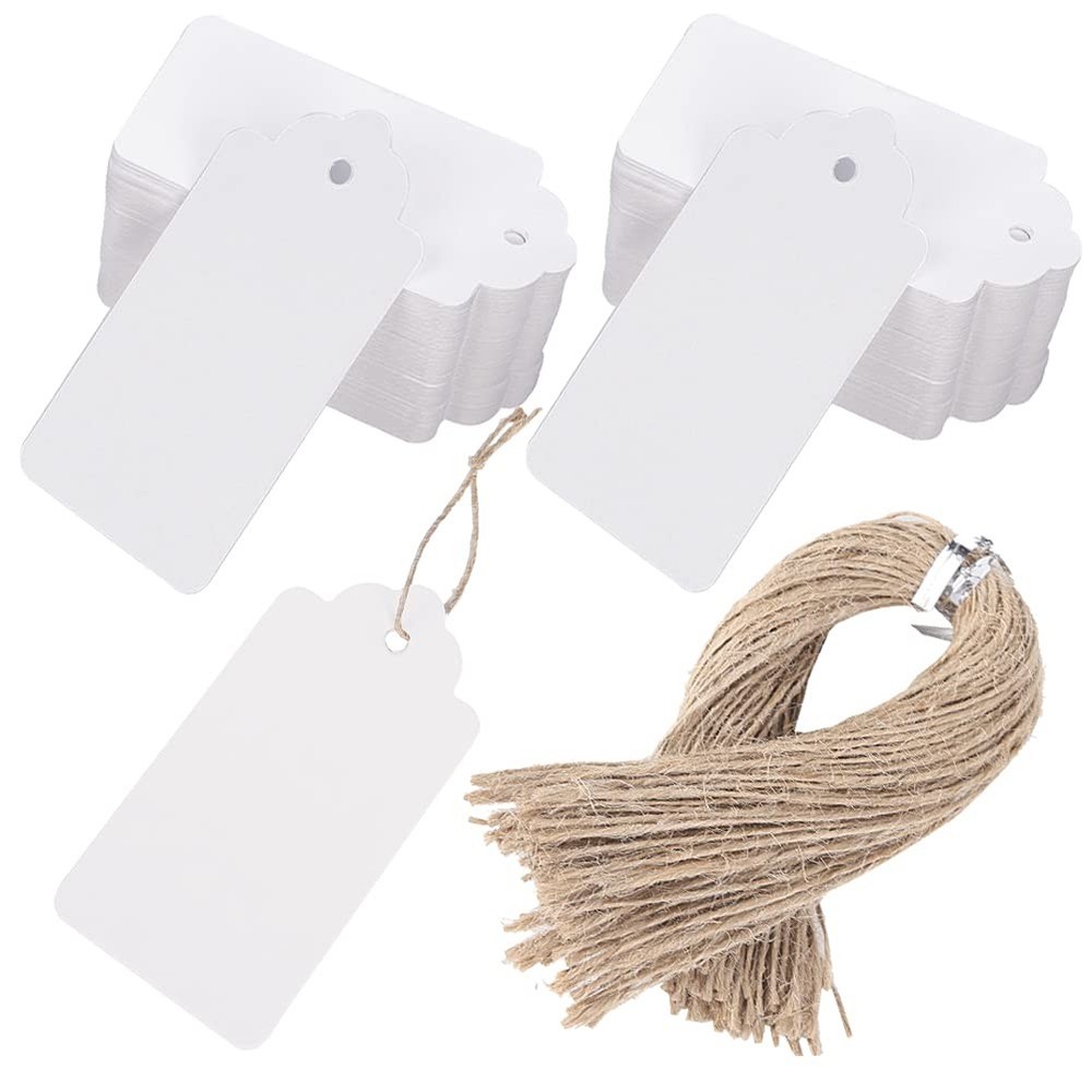 100pcs Large Price Tags with Elastic String Hang Paper Gift Tags with String ...