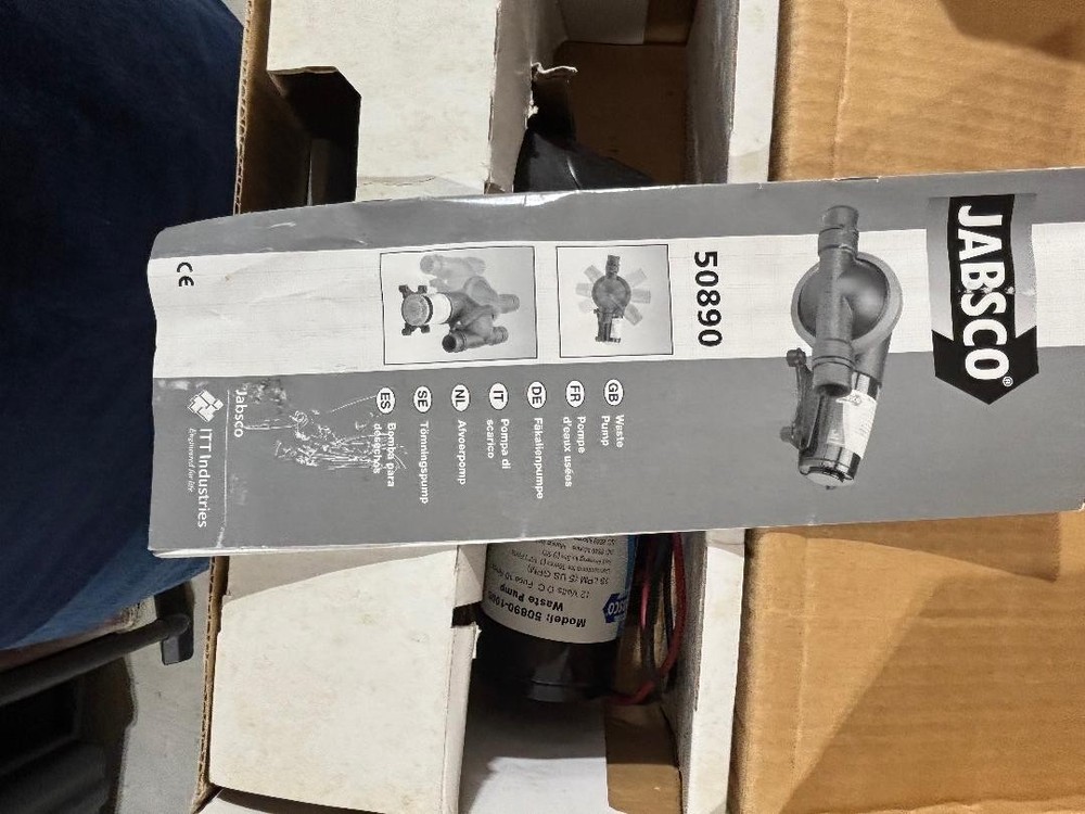 JABSCO 50890-1000 Marine Shower & Bilge Pump 12V DC 10 Amp DIAPHRAGM STYLE! NOS!