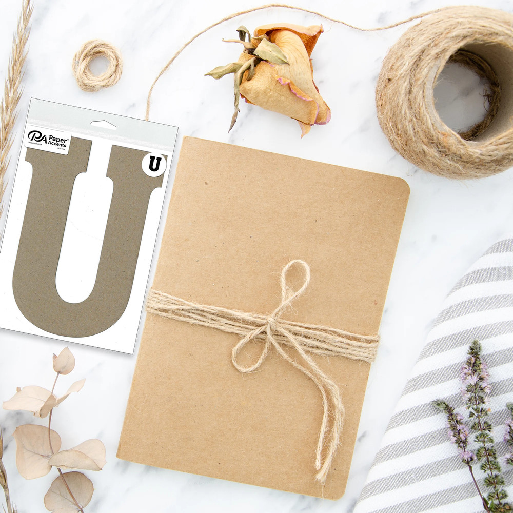 Chipboard Letter 8" U 1pc Natural