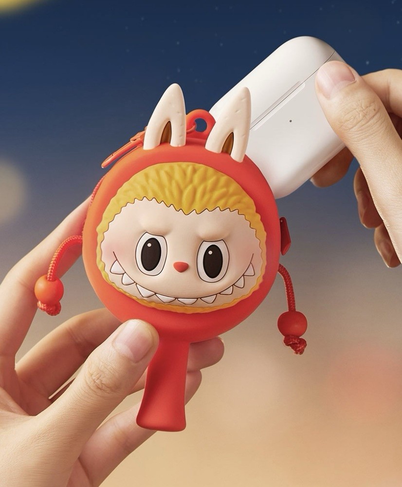 Authentic Labubu RATTLE-DRUM Earphone case from Pop Mart