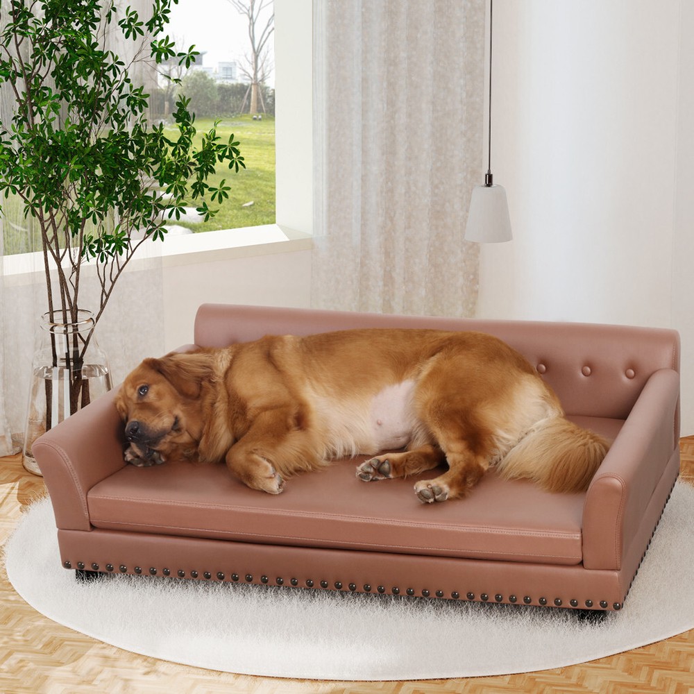 Jumbo Pet Upholstered Sofa Bed Elevated Dog Bed Couch Super Scratch Resistance