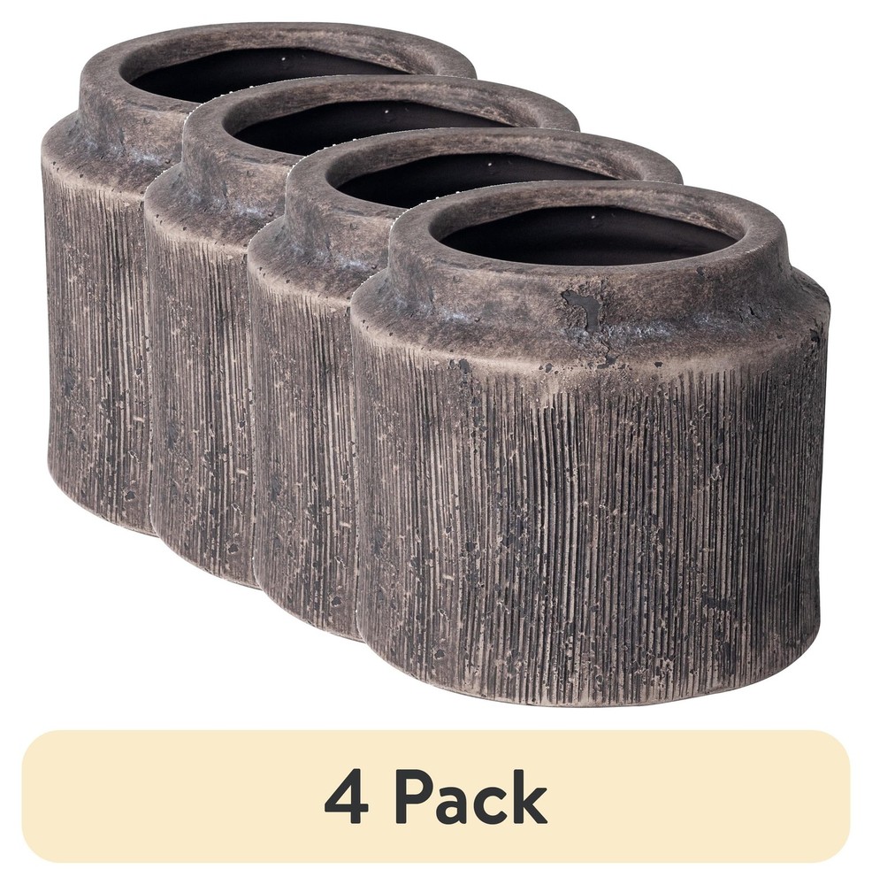 (4 pack)   Pottery 6" Alexander Ceramic Planter, Brown