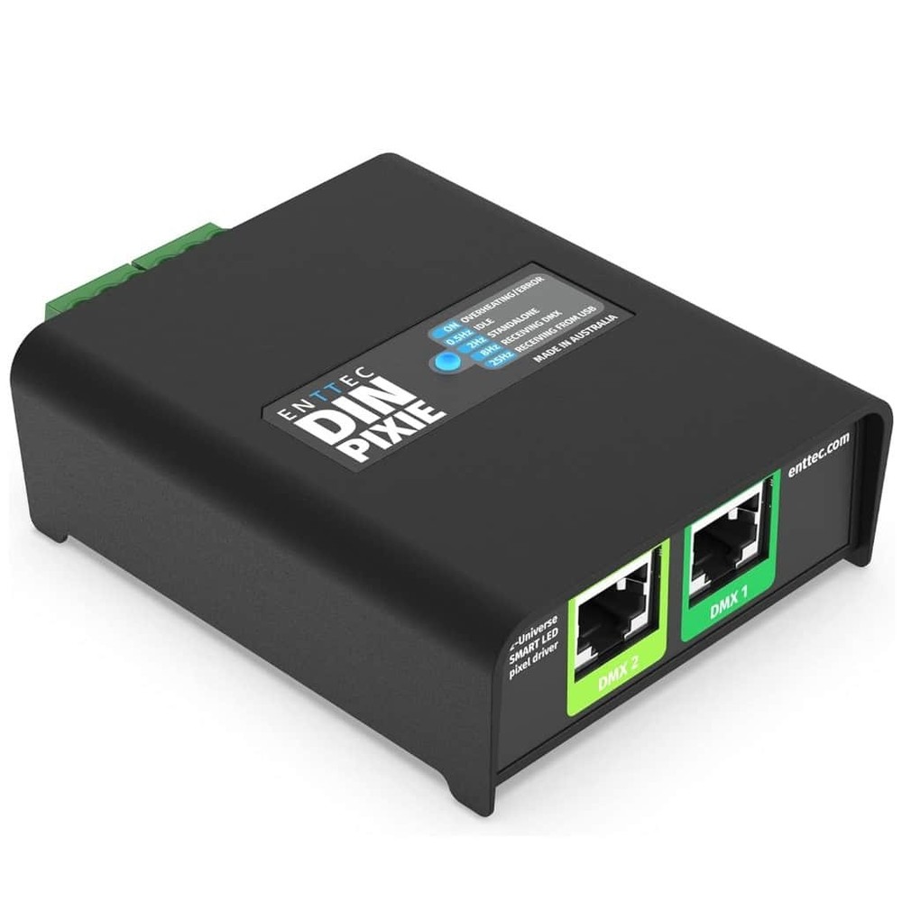 Enttec Din Pixie 73539, 2 Universe DMX LED Pixel Controller (Open Box)