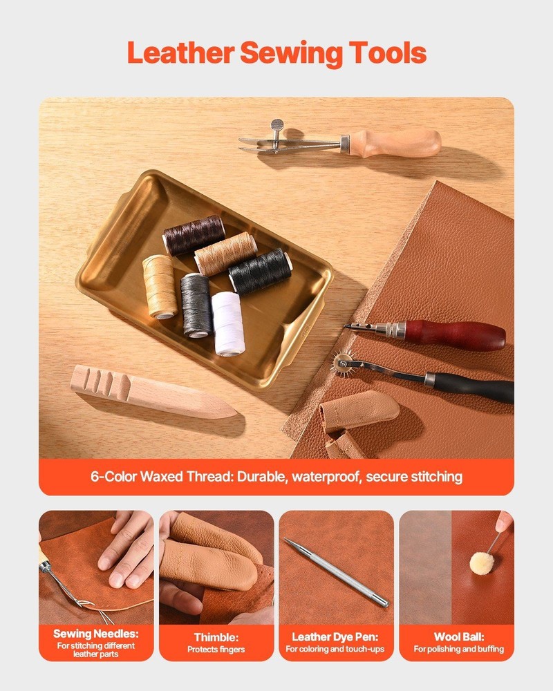 Efficient Leather Processing Set 59PCS for Precise Marking and Cutting