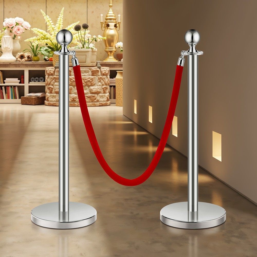 VEVOR 8Pcs Stanchion Posts Crowd Control Queue Barrier Sand Injection Base