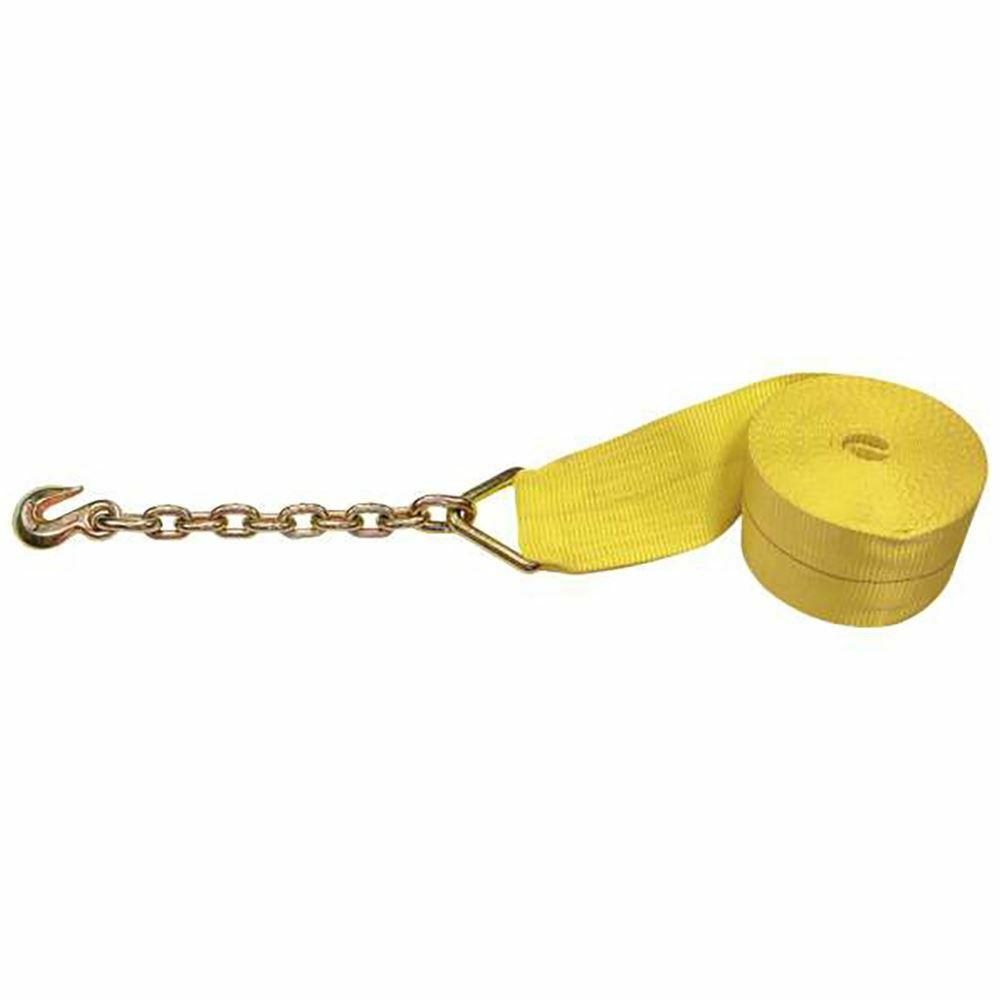 2''x27' Winch Strap w/ Chain End Chain Anchor