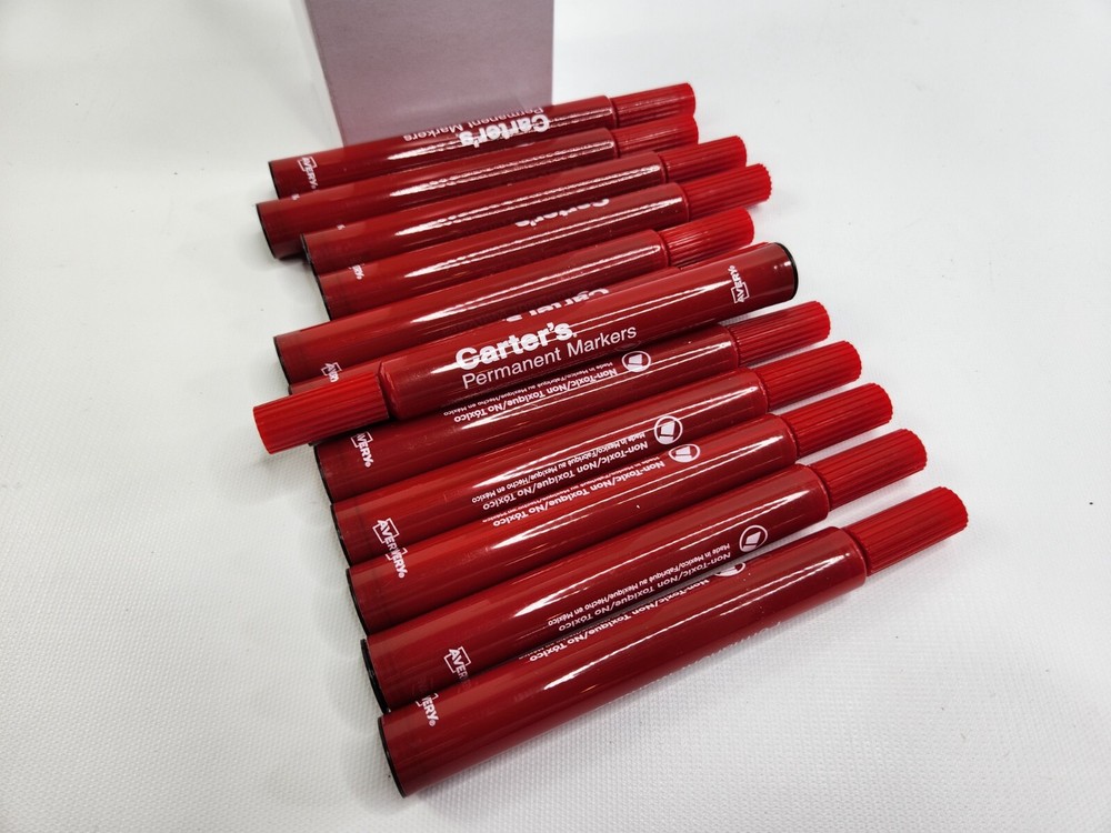 12 Pack Carter's Red Permanent Large Markers Chisel Tip Box Avery 27177