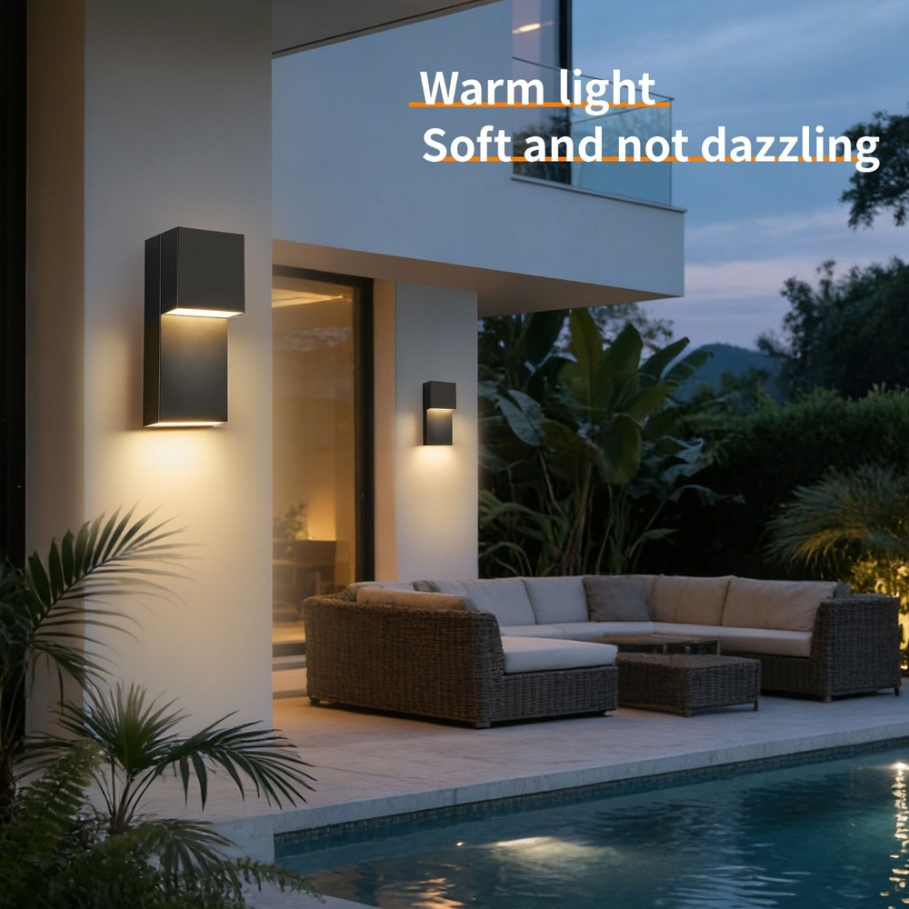 1-Pack 11.8 in. Black Wall Light