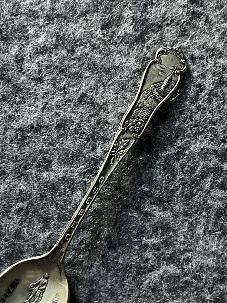 Vintage Sterling Silver Quebec Canada Champlain Monument Souvenir Spoon