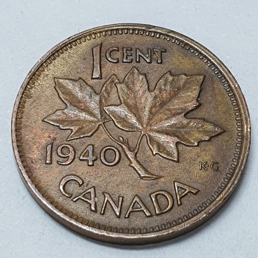 Canada 1 Cent 1940 Coin 02917