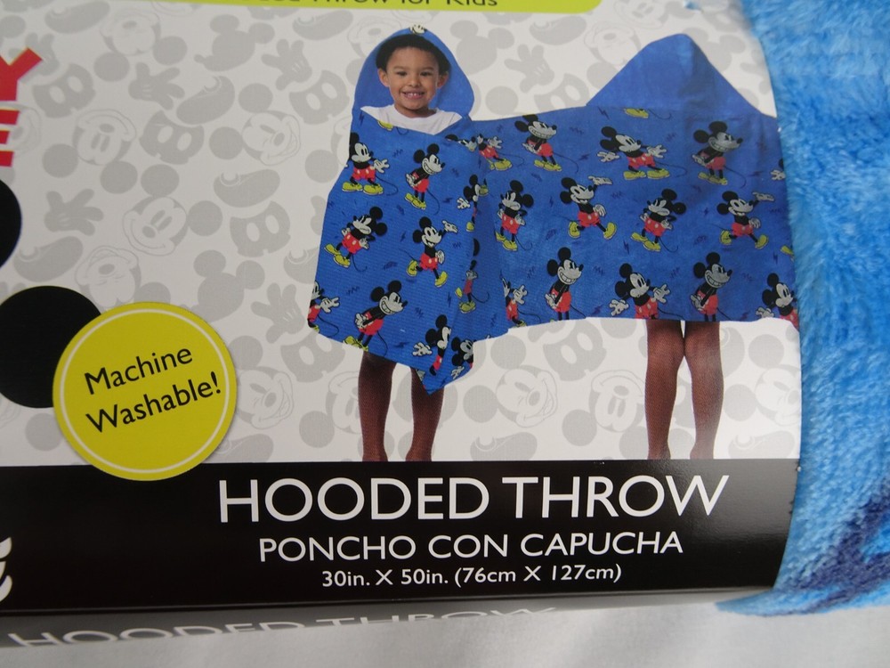 Disney Mickey Mouse Kids Hooded Throw 30inX50in