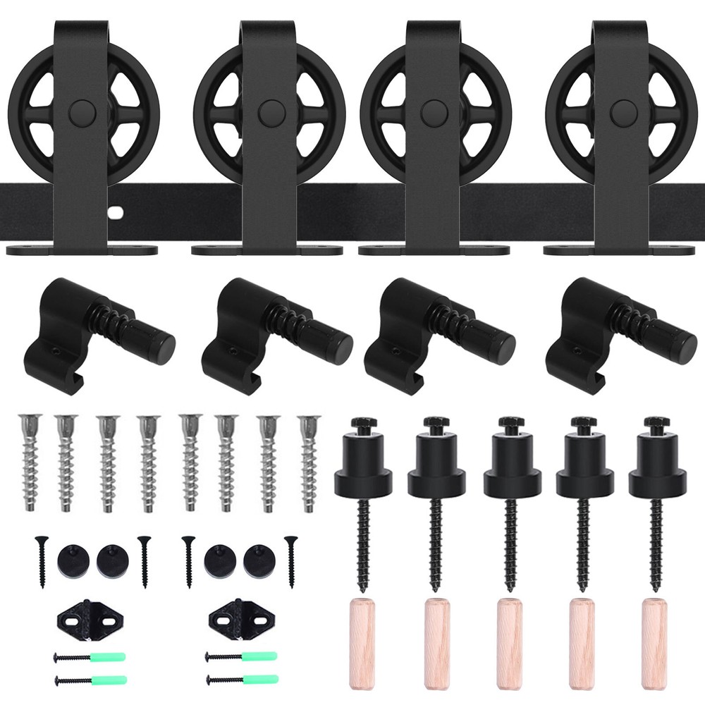 4-12FT Sliding Barn Door Hardware Kit Single Double Doors Medium Wheel RollerKit