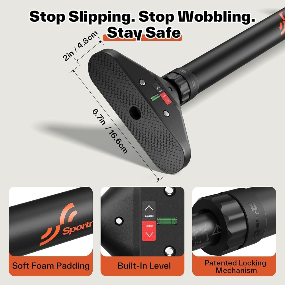 Adjustable 29.5"-37" Pull Up Bar Locking Mechanism