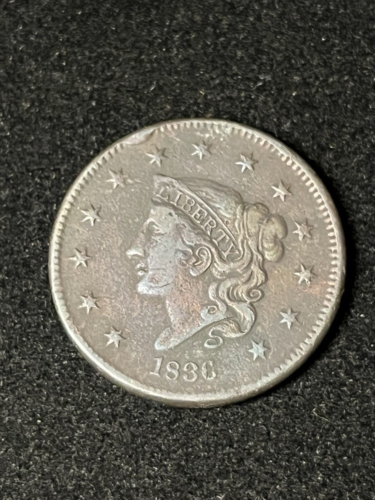 1836 large cent Vf Details