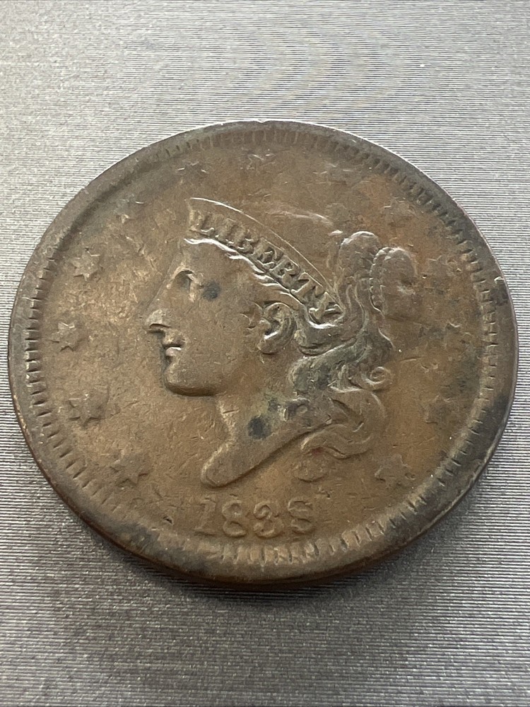 1838 Copper Large Cent #1002
