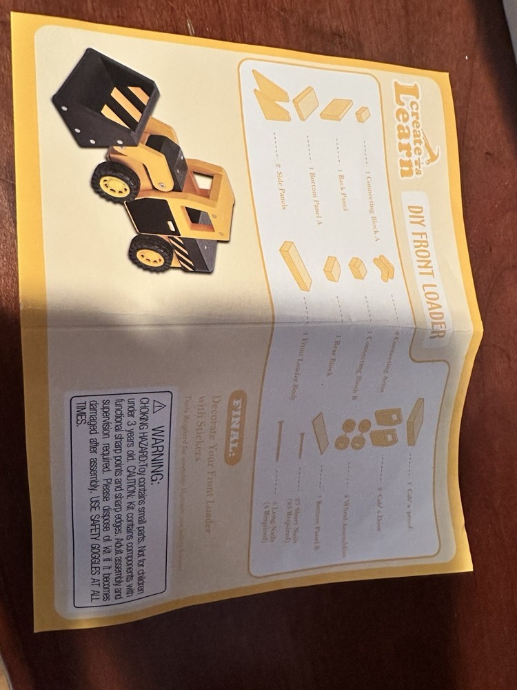 Create and Learn DIY Front Loader NEW - DIY Craft Toy