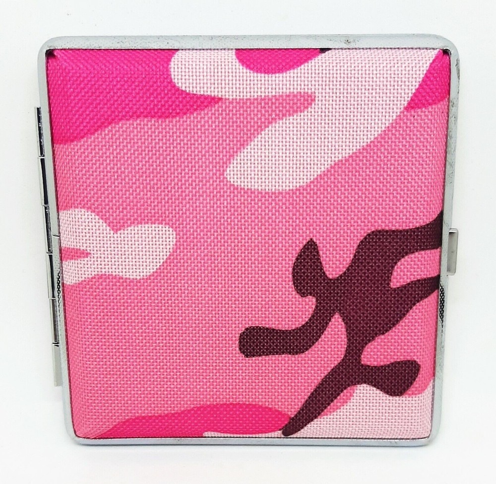 RYO Pinks Camo Silver Framed PU Leather King Size Cigarette Case