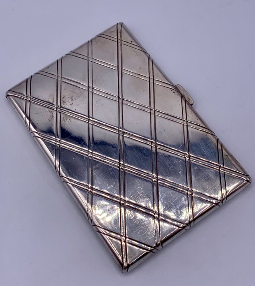 ANTIQUE 193 Gr. STERLING SILVER & GILDING MASSIVE CIGARETTE CASE