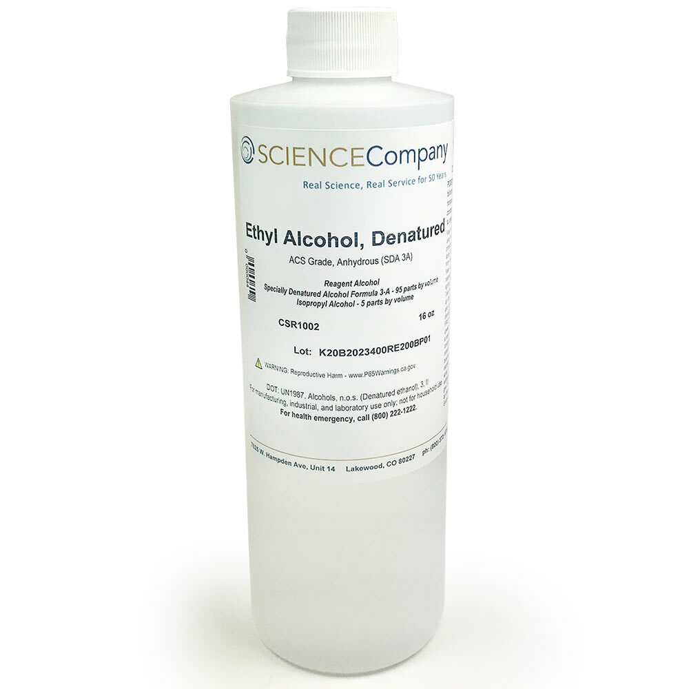 Ethyl Alcohol, 16oz, Denatured, Reagent