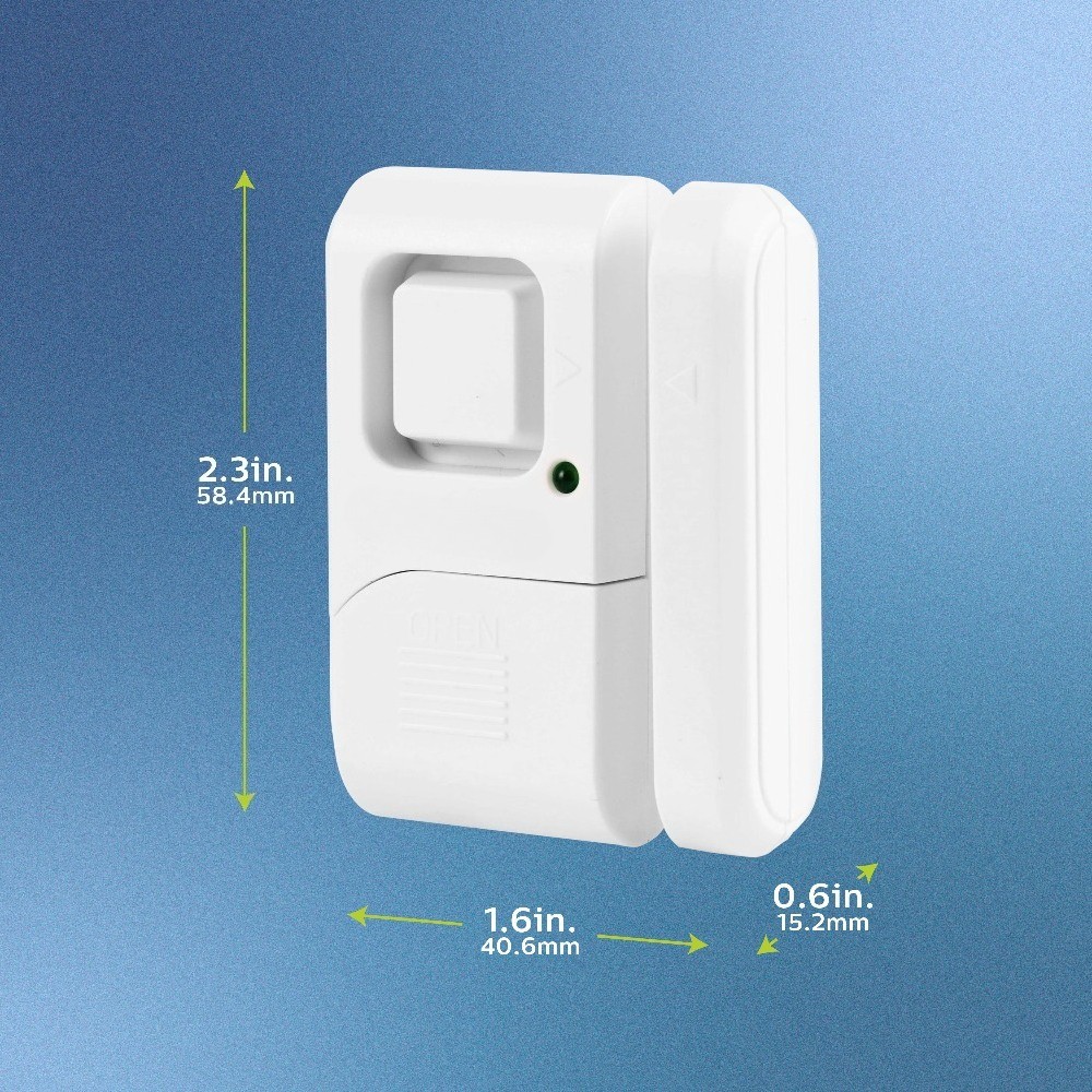 Personal Security Window and Door Alarm, 2-Pack, White