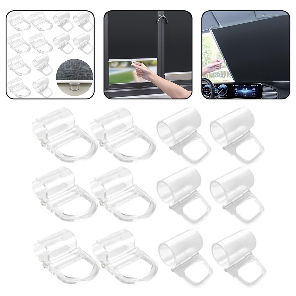 Practical and Stylish Roller Shade Pull Down Clips Transparent Set of 12