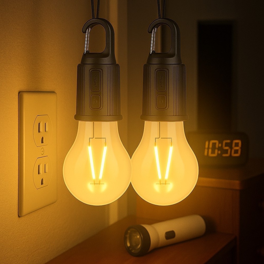 AntDau71® USB Type-C Rechargeable Bulb 3 Modes for Camping - 2 Pieces