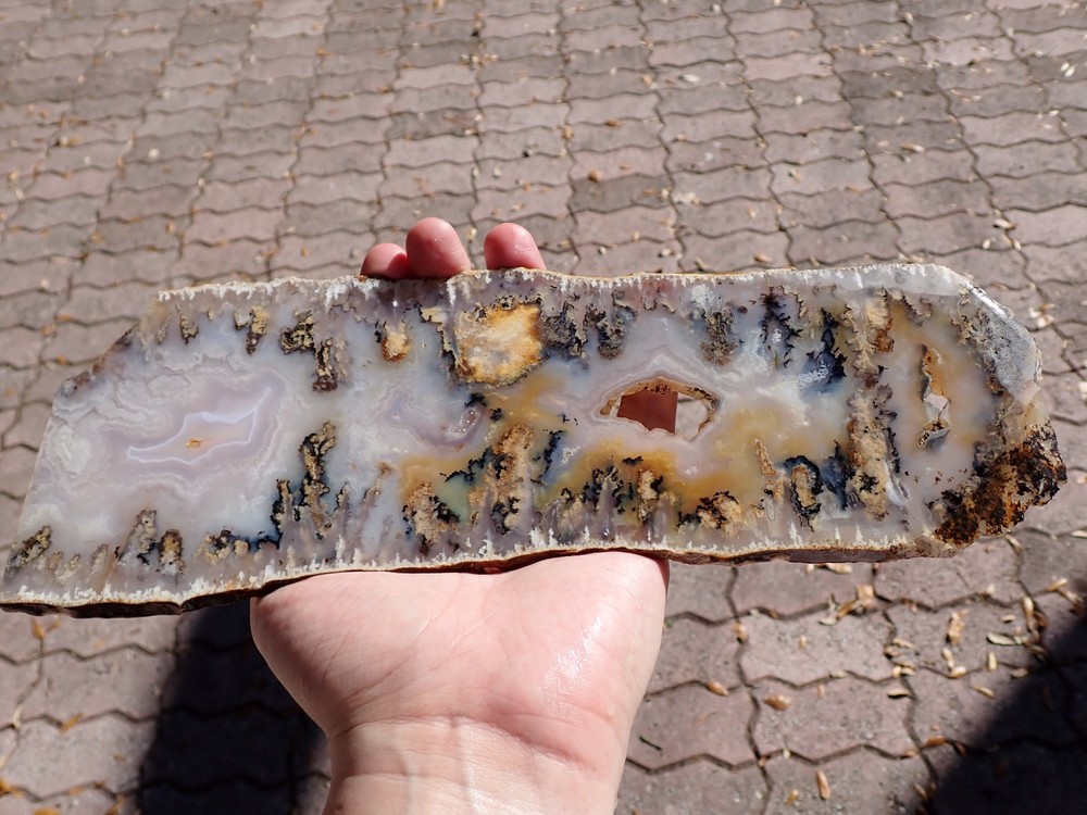 GRAVEYARD POINT PLUME AGATE BODACIOUS SLAB 367.5g 10x4"
